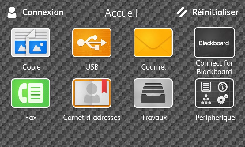 Écran d'accueil de Blackboard Écran d'accueil de Blackboard