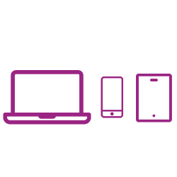 Ordinateur portable tablette icône violette Ordinateur portable tablette icône violette