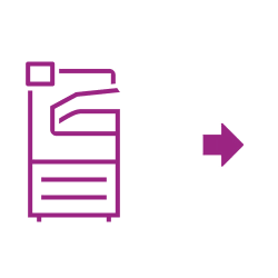 Flèche scanneur icône violette Flèche scanneur icône violette